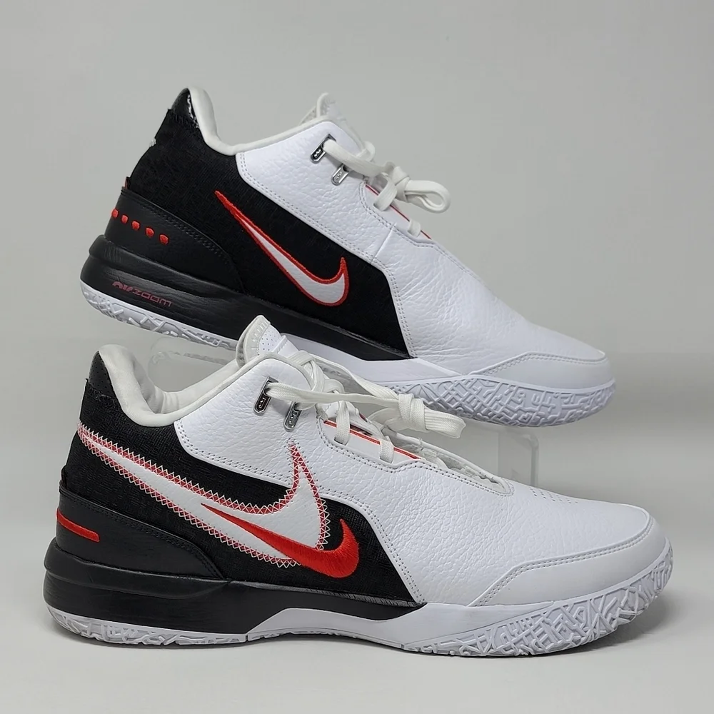 Nike Men's Sz 12 Zoom LeBron NXXT Gen AMPD FJ1566-100 White Black Red Basketball